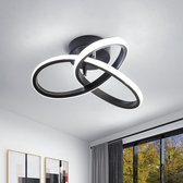 Delaveek - Bloemvorm Modern LED Aluminium Plafondlamp -Zwart- 22W 2500LM - Koel Wit 6500K-25*10cm