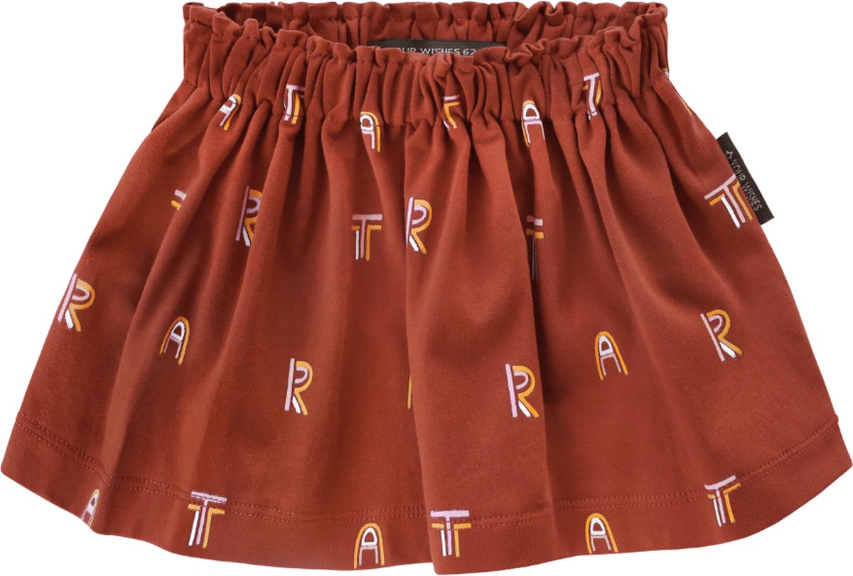 Your Wishes Art Skirt - Plooirok - Roodbruin - Meisjes - Maat: 122/128