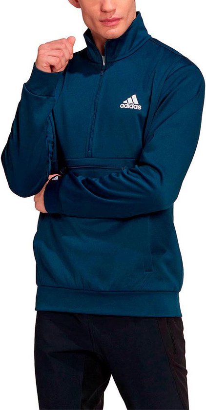 Adidas Gg Sl Halve Rits Sweatshirt Blauw L Man