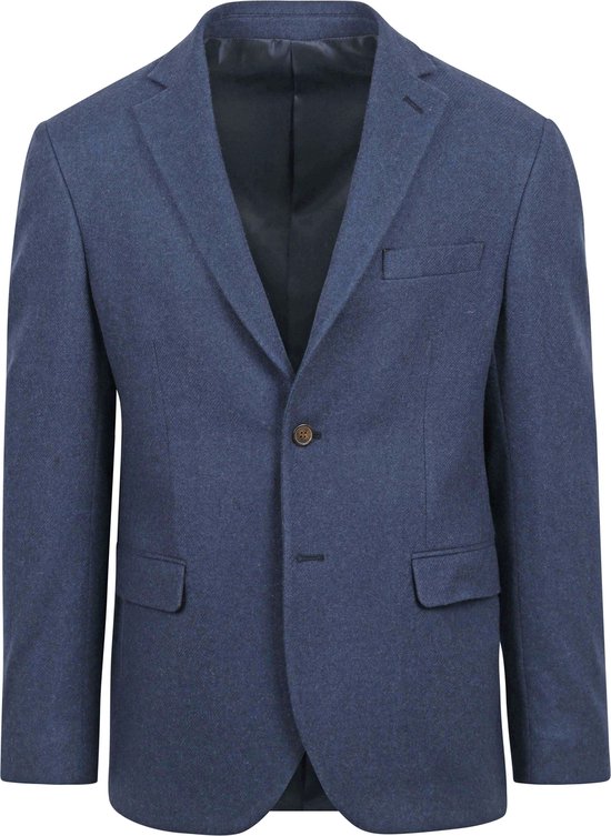 Suitable - Tweed Colbert Mid Blauw - Heren - Modern-fit