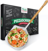 pizzaschep - Roestvrij aluminium pizzaschep [83 cm] - Praktisch en stevig schroefdraad - Pizzaschep met afgeronde hoeken - Voor pizza oven en bbq