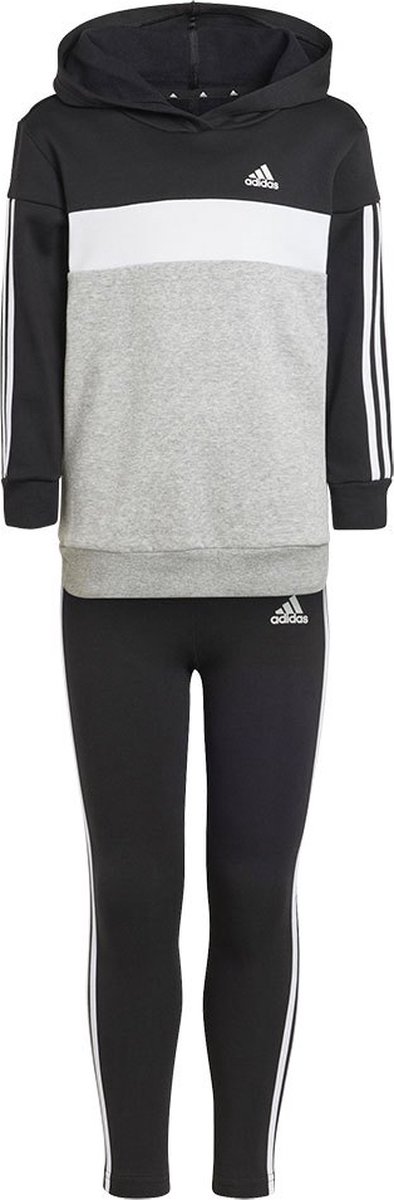 Adidas Tiberio 3 Stripes Colorblock Fleece Trainingspak 3-4 Years Meisje Zwart