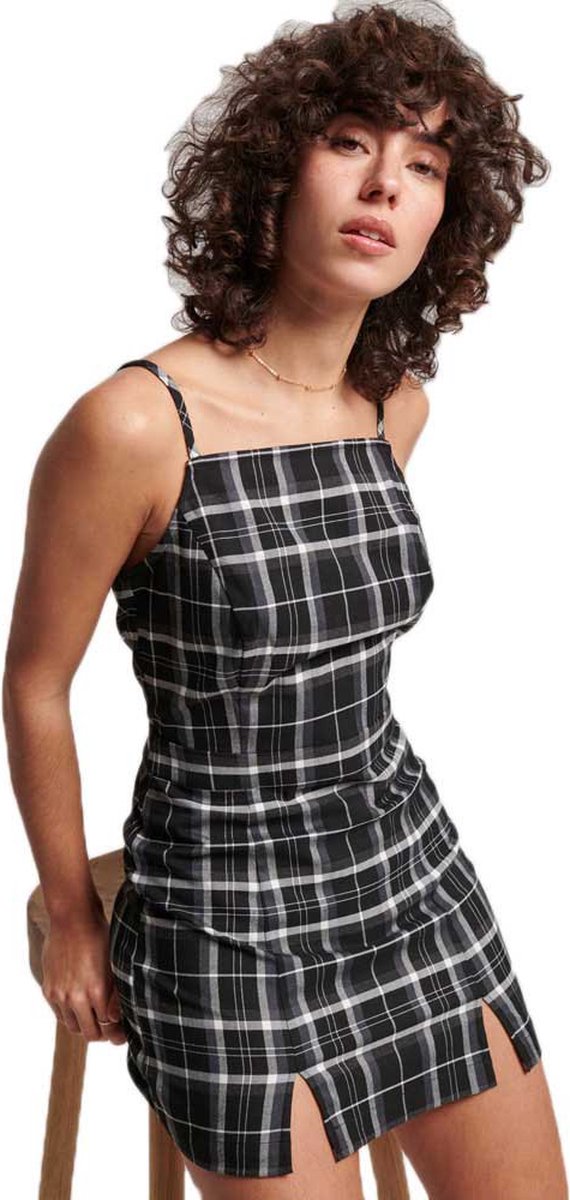 Superdry Vintage Cami Mouwloze Korte Jurk L Vrouw Mono Check