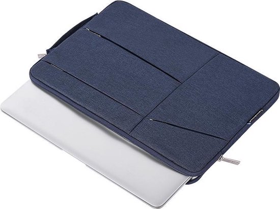 Laptophoes 13 Inch XV – Laptop Sleeve met Extra Vakken - Donkerblauw
