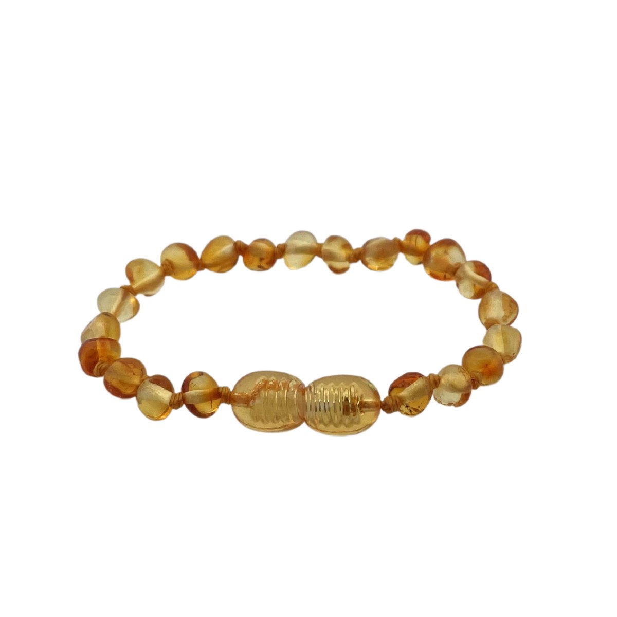 Goedkoopste Jikkies ® - Barnsteen Armband - Baby Armbandje - Natuurlijk Baltisch Barnsteen - Pijnstillend tegen doorkomende tandjes - Honing - 14CM