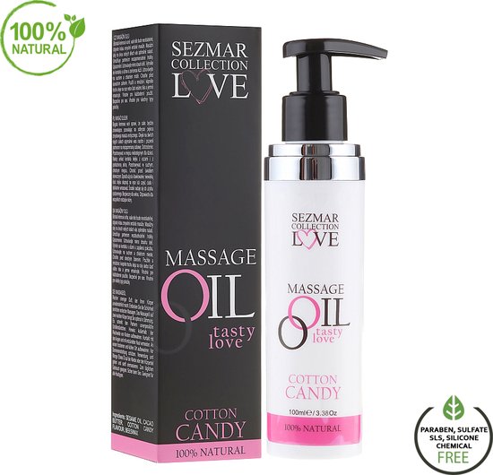 Natuurlijke Massage Olie En Glijmiddel Cotton Candy - 100 ML - Sensual Massage Olie - Etherische Olie - Massage Olie Erotisch