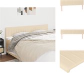 vidaXL Hoofdbord - crème - 180 x 5 x 78/88 cm - verstelbare hoogte - ademend en duurzaam - Bedonderdeel