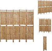 vidaXL Kamerscherm Bamboe 5 Panelen - 200x180 cm - Waterbestendig - Duurzaam - Kamerscherm