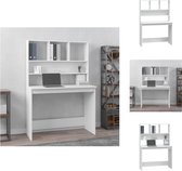 vidaXL Bureau avec étagères - Wit - 102 x 45 x 148 cm - Bois durable - Bureau
