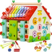 Playos® - Educatief Huis - met Xylofoon - Cijfers - Sorteren - Gereedschap - Educatief Speelgoed - Interactief Huis - Activiteiten Huis - Montessori Speelgoed - Sensorisch Speelgoed - Ontwikkelingsspeelgoed - Sorteren - Kleuren Leren