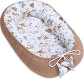 Baby Nest Newborn Cot Bumper Baby 90 x 50 cm - Cocoon Handmade Double-Sided Cotton Waffle with Baby Nest Deer Brown