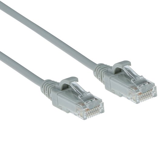 ACT Gris 1 mètre LSZH U/UTP CAT6 cordon de raccordement mince pour centre de données sans accroc avec Connecteurs RJ45