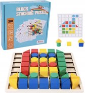 Playos® - Block Stacking Puzzle - Figuren Maken - Mozaïek - Montessori Speelgoed - Mozaïeken - Kleuters en Peuters - Figuren Namaken - Geometrische Vormen