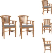 vidaXL Set de chaises de jardin en bois - Bois de teck - 61x53x95 cm - Résistant aux intempéries - Chaise de jardin
