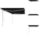 vidaXL Buitenluifel - 500 x 300 cm - Antraciet polyester - Gepoedercoat aluminium frame - Vensterzonwering