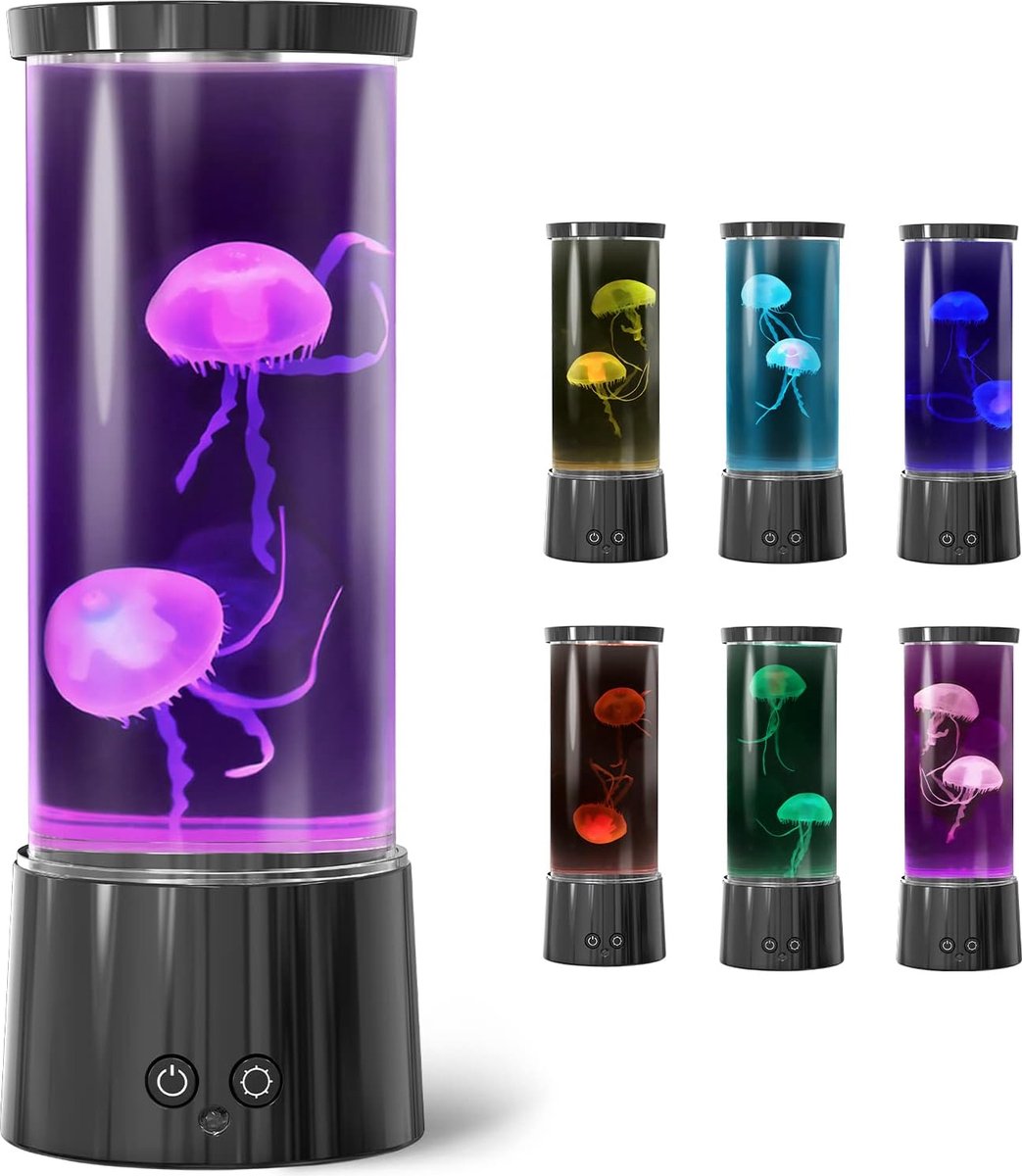 Ayangoods LED Kwallen Aquarium Lamp Realistische Zwemmende Jellyfish Simulatie Meerkleurige LED-verlichting Geschikt voor Kinderen Decoratieve Kunstlamp voor Ontspanning en Sfeer Inclusief Batterijen