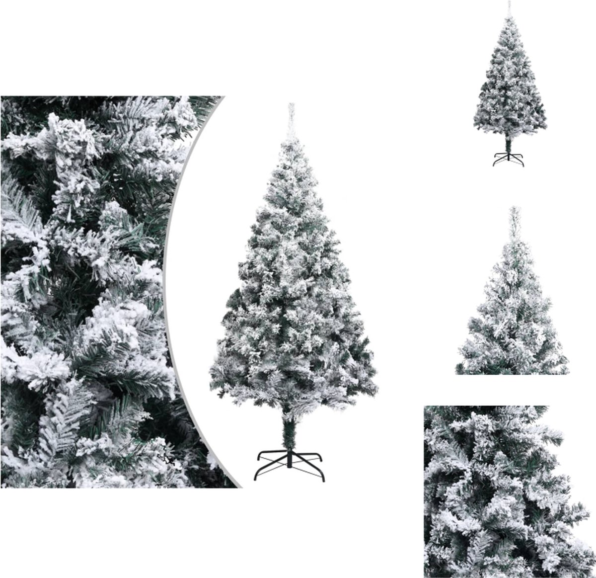 vidaXL - Kerstboom - Grote - PVC - 300 cm - Groen - Inclusief Standaard - Levensecht - 2180 Uiteinden - Met witte sneeuw - Montage vereist - Decoratieve kerstboom