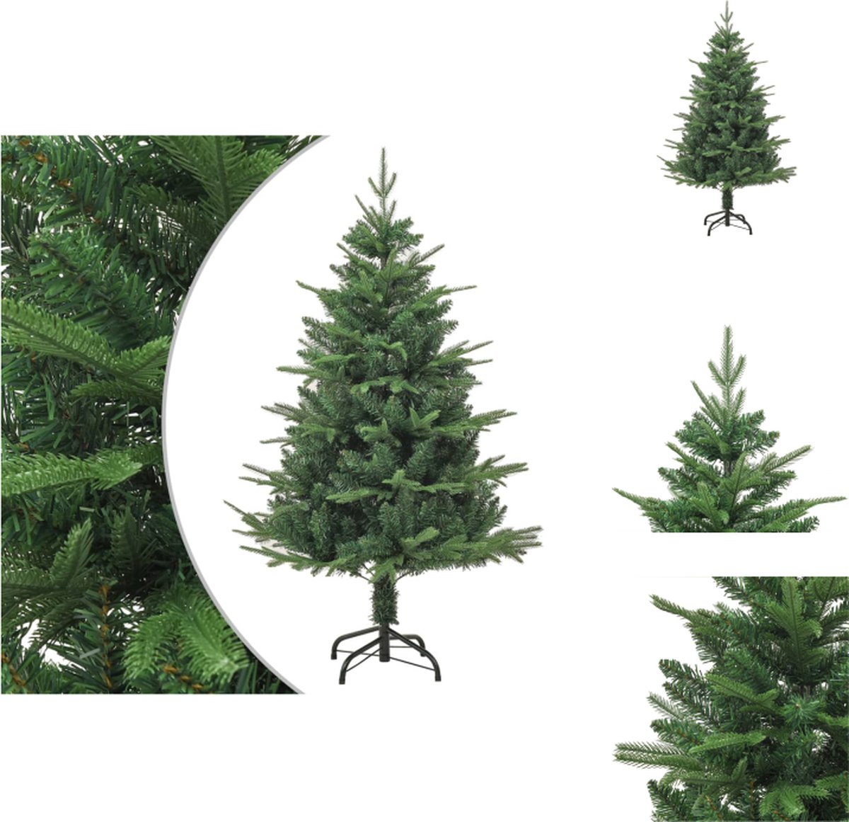 vidaXL Kerstboom met takken van PVC en PE 120 cm Groen Decoratieve kerstboom bol