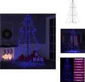 vidaXL Arbre conique 118x180 cm - LED - 240 LED - 8 effets lumineux - Blauw - Métal - Arbre de Noël décoratif