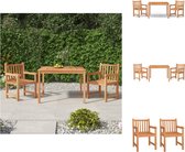 vidaXL Coin repas Bois - Table 110x110x77cm - Chaise 58x60x90cm - Ensemble de jardin