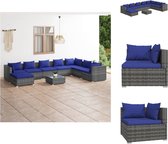 vidaXL Poly Rattan Tuinset - Grijs - Modulair Design - Hoogwaardig materiaal - Stevig frame - Comfortabele kussens - Tuinset