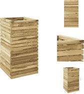 vidaXL Boîte en bois surélevée - Boîte de jardin - 50x50x100 cm - Bois de pin imprégné - Pot de fleur