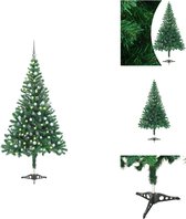 vidaXL Kunstkerstboom - 120 cm - Groen - Met 150 LEDs - USB-aansluiting - Decoratieve kerstboom