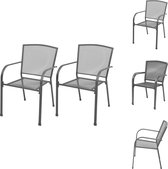vidaXL Chaises - Anthracite - 55 x 61 x 87 cm - Jardin en acier / Style industriel - Résistant aux intempéries - Chaise de jardin