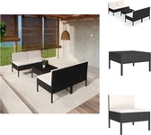 vidaXL Loungeset - PE-rattan - Zwart - 60x60x35 cm - Creeer jouw ideale lounge met deze modulaire tuinmeubelset! - Tuinset
