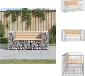 vidaXL Tuinbank Grenenhout - Schanskorf - Compact Ontwerp - 143x71x65.5cm - Onbehandeld - Tuinbank