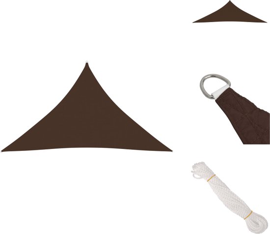 Voile d'ombrage vidaXL - Voiles d'ombrage - Toile de protection solaire - Voiles d'ombrage - Parasol triangulaire 3,5 x 3,5 x 4,9 m tissu Oxford marron