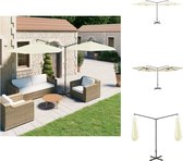 vidaXL Dubbele Parasol - Polyester - Stalen paal - 600x290x260 cm - Zandkleurig - Parasol