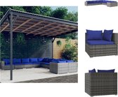 vidaXL poly rattan loungeset - grijs - 70x70x60.5 cm - modulair design - weerbestendig - comfortabele kussens - Tuinset
