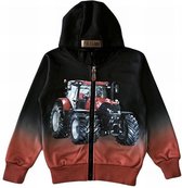 Kinder vest rode tractor trekker kleur zwart maat 110/116