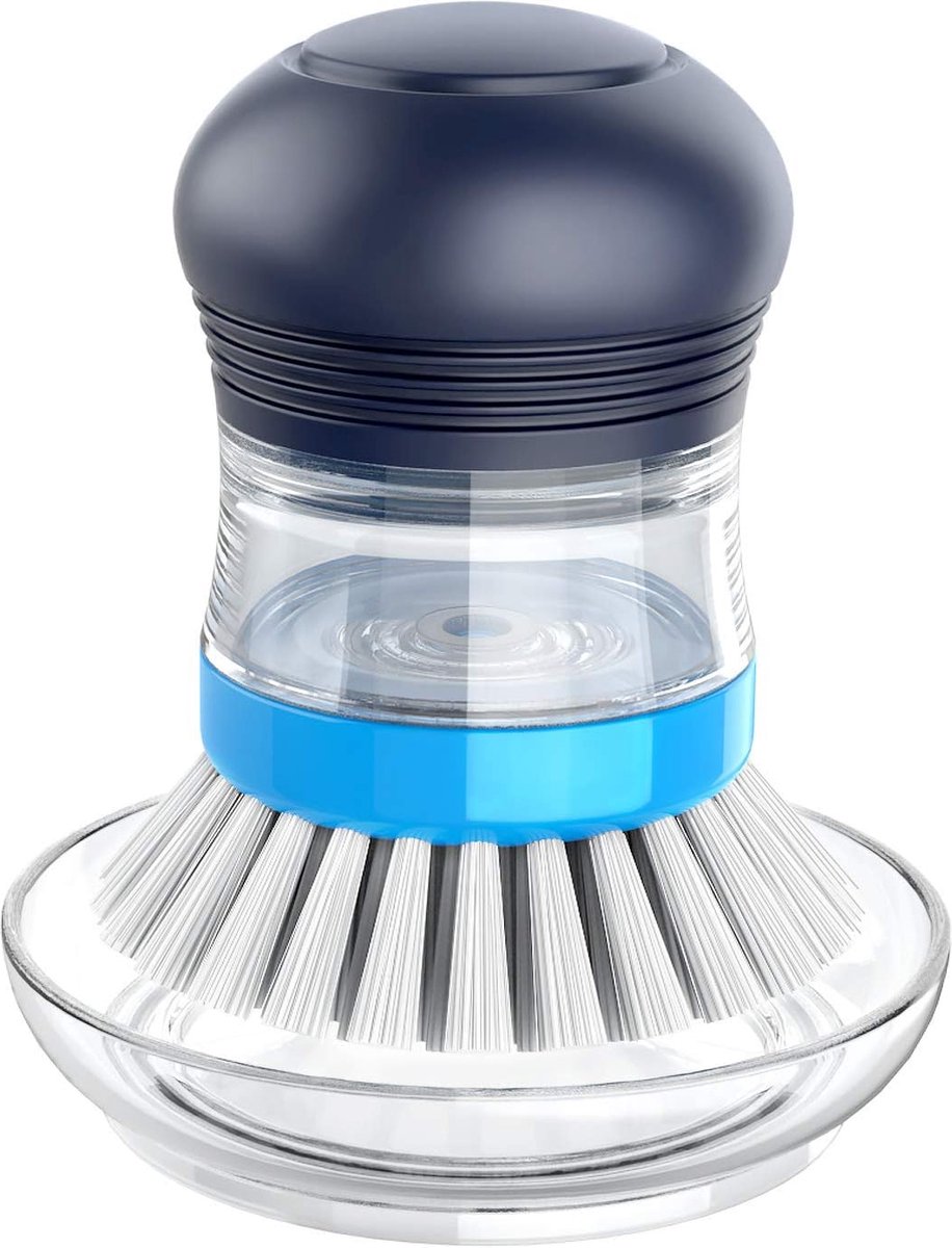 Afwasborstel met geïntegreerde afwasmiddeldispenser keukenborstel met houder voor pot pan spoelreiniging