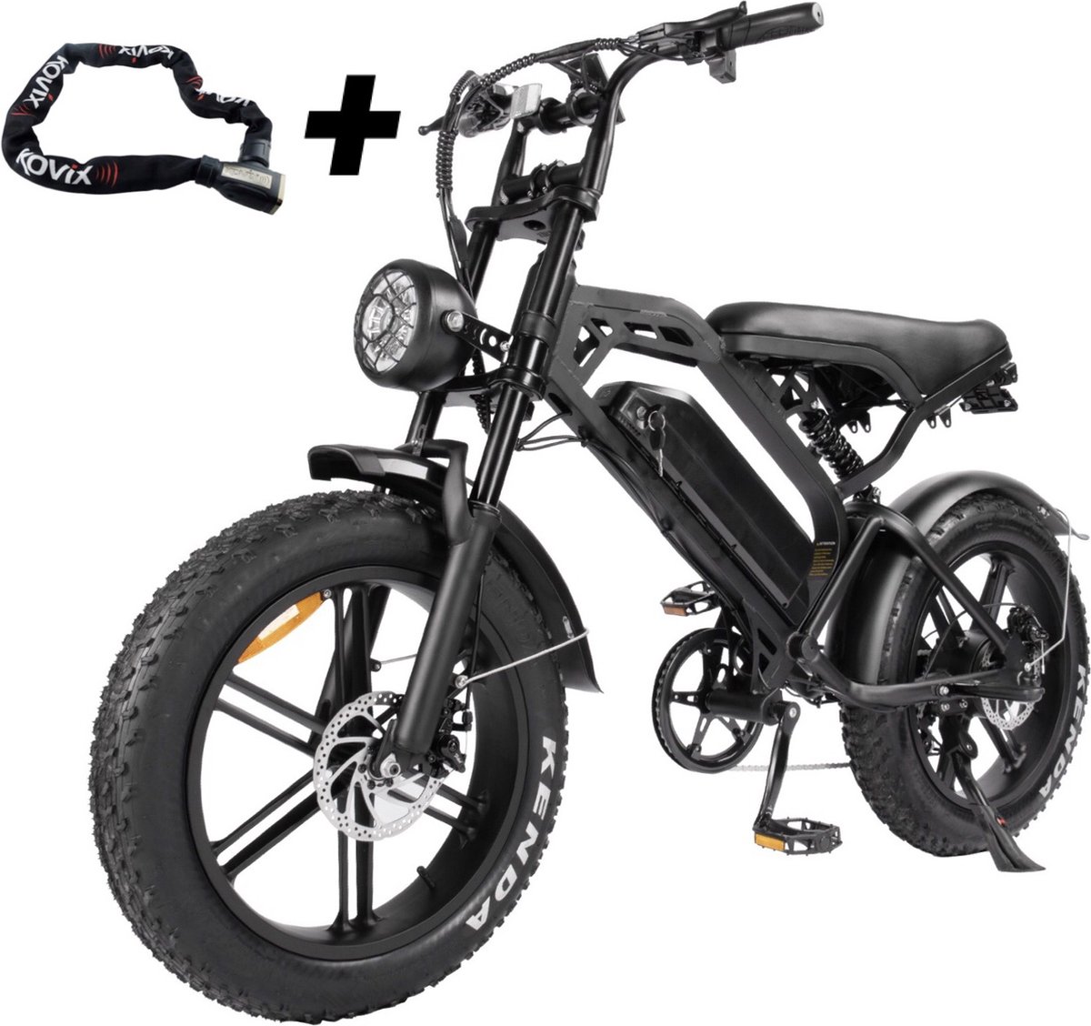 NinRyde V20 PRO - Fatbike - E Bike - 250W - 15Ah - Hydraulische Remmen Model - Met Voetsteuntjes - Bagagerek - Incl. Alarmslot