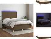vidaXL Boxspring - LED - Pocketvering matras - Huidvriendelijk - 140x200 cm - Bed
