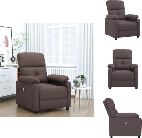 Foto: Vidaxl massagefauteuil donkerbruin 73 x 90 x 100 cm verstelbaar 6 massageprogrammas draagvermogen 110 kg fauteuil
