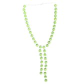 Behave Dames ketting zilver kleur met groene stenen en hangers 47 cm