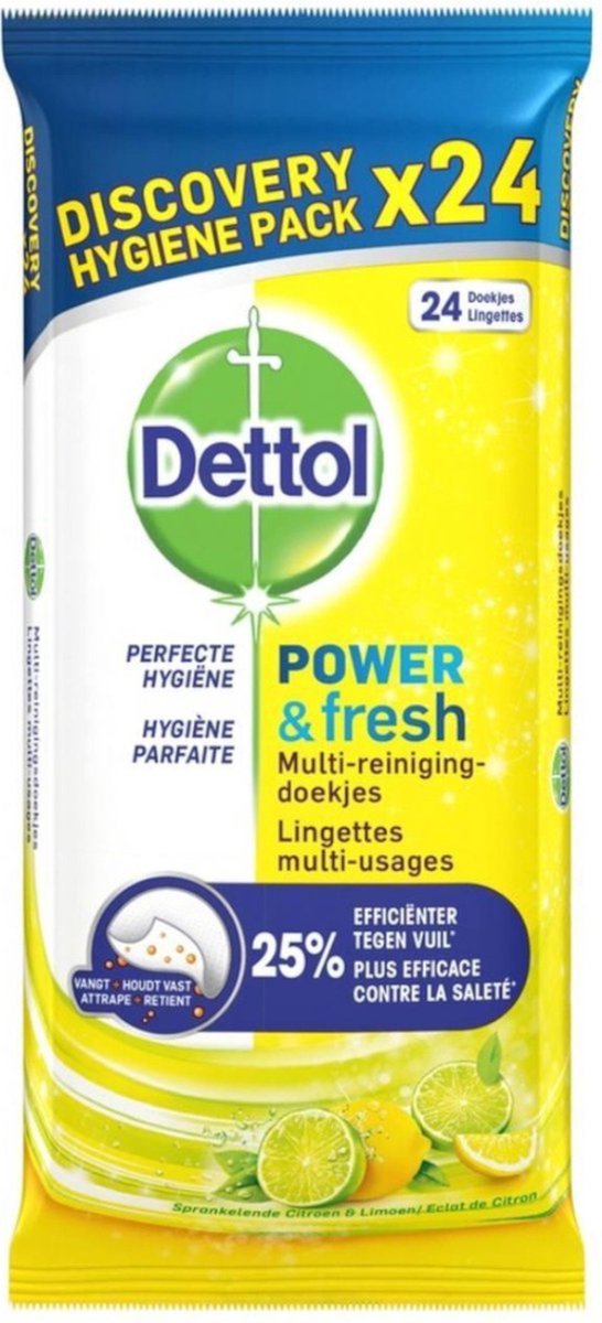 Dettol Schoonmaakdoekjes Power & Fresh - Citrus - 24 stuks