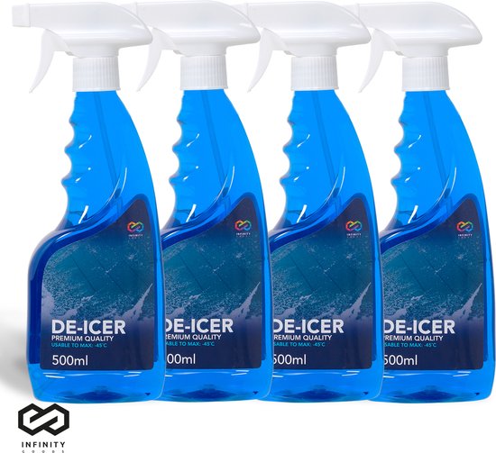 Foto: Infinity goods 4 pack antivries spray ruitenontdooier voor auto krachtige ontdooispray de icer winter 4x 500ml