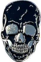 Doodskop Schedel Skull Emaille Pin 2.1 cm / 3.2 cm / Zwart Zilver