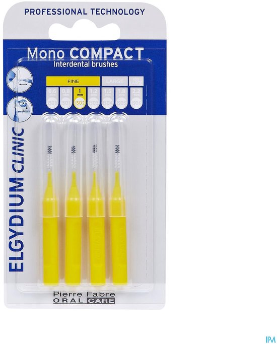 Elgydium Clinic Mono Compacte interdentale ragers 1 mm - 4 st — afbeelding 3