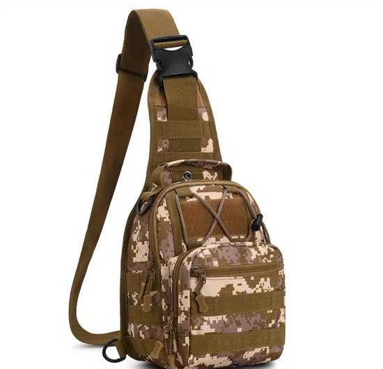 Chest bag - camouflage - Bruin - grote capaciteit