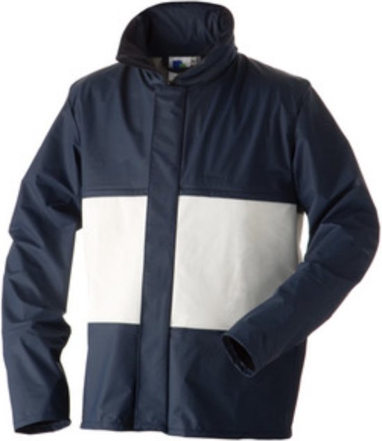 Dolfing regenjas Durban heren blauw-wit XL