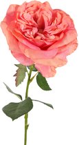 Viv! Home Luxuries Engelse roos - zijden bloem - perzik roze - 60cm