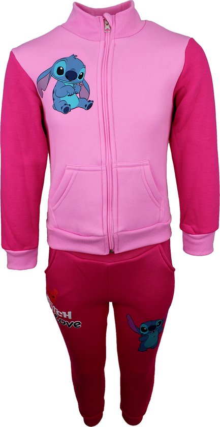 Disney Joggingpak / Huispak Lilo & Stitch roze Kids & Kind Meisjes Roze - Maat: 98