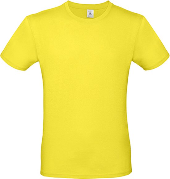 2-Pack herenshirt '150' met ronde hals B&C Collectie Solar Yellow maat XS