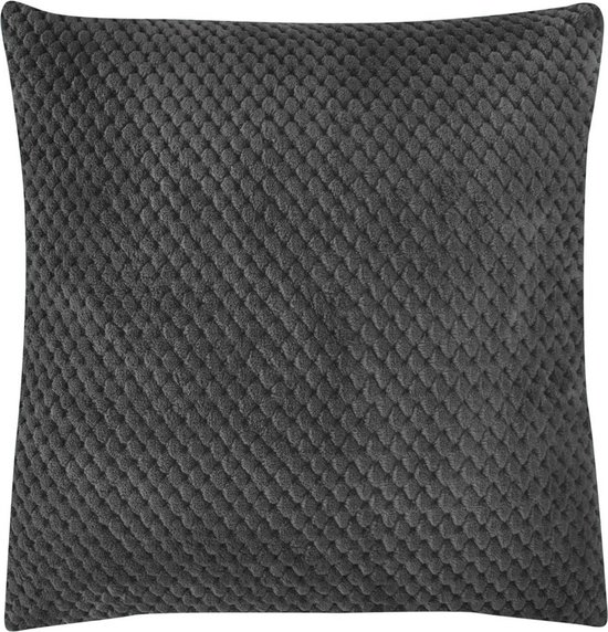 HOMLA Noah kussenhoes kussensloop kussenhoes - voor slaapkamer woonkamer kinderkamer eetkamer - decoratieve kussenhoes - gemaakt van polyester - 45 x 45 cm - rijstkorrelpatroon kleur grijs