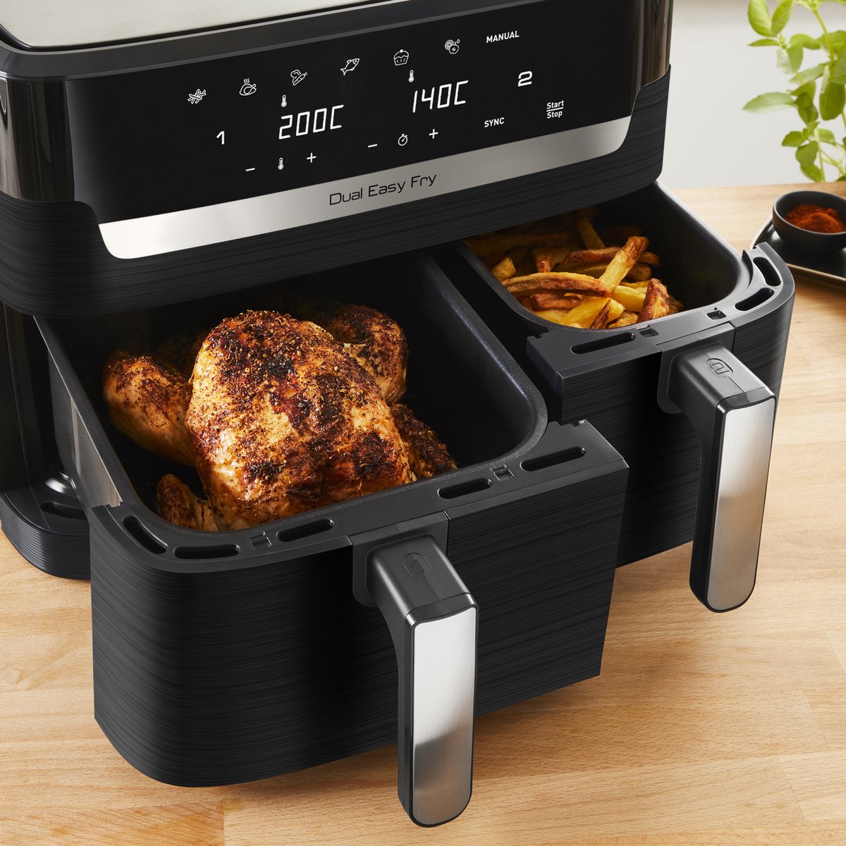 Friteuse à air Dual Easy Fry & Grill - MOULINEX - EZ905B20 au meilleur prix